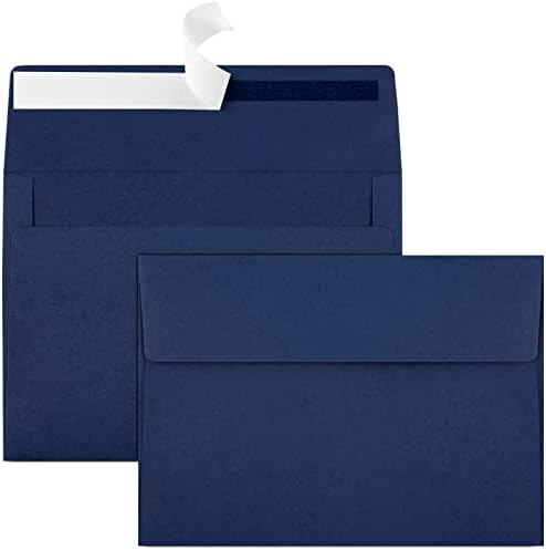 50 Packs 5x7 Envelopes A7 for Invitations, Printable Invitation Envelopes Self Seal for Weddings, Invitations, Photos, Greeting Cards, Mailing (Navy Blue)