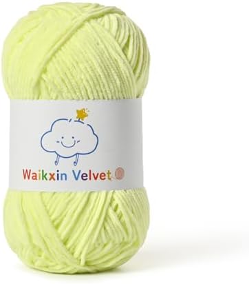 Fluffy Chenille Yarn for Crocheting，Baby Yarn for Crocheting Soft，50g/1.76oz Velvet Amigurumi Yarn ，Fingering Weight Yarns for Crocheting Baby Blankets、DIY Craft.(Lemon Yellow)