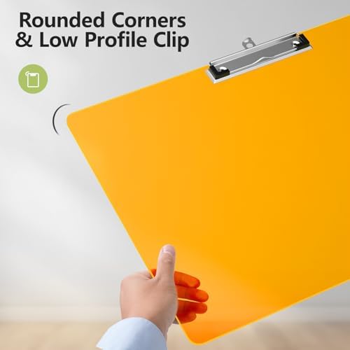 Extra Large Clipboard, 11 x 17 Orange Plastic Drawing Board