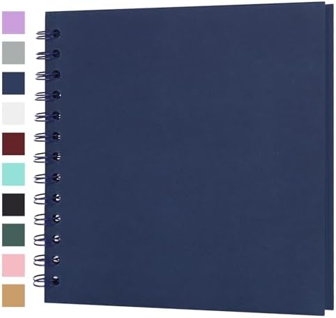 Scrapbook Album 7x7 Inches 40 Pages Hardcover Kraft Paper Blue