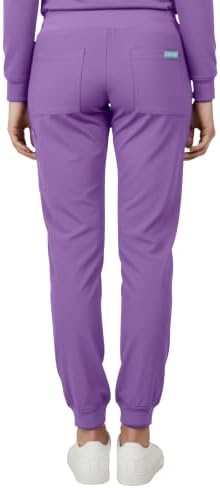 Med Couture Luma Jogger Scrub Pants for Women with Rib Knit Waistband