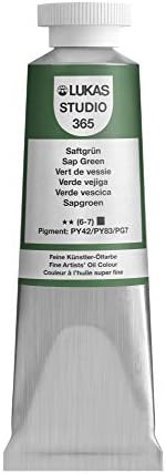 Lukas Studio Artist Oil Color Paints - High-pigment oil paint made with natural binder for artist, painting, & more! - [Sap Green - 37 mL]