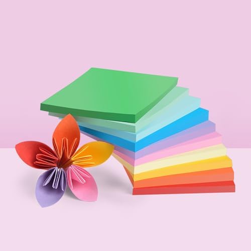 Origami , Colorful Square Origami, DIY Handmade Craft Paper, Origami Paper (10*10cm(100pcs)10-color)