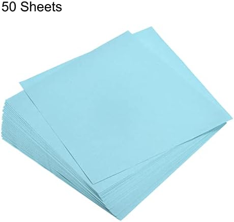 MECCANIXITY 50 Sheets Origami Paper Double Sided Light Blue 6x6 Inch Square Sheet for Art Craft Project, Beginners, Gifts Decor