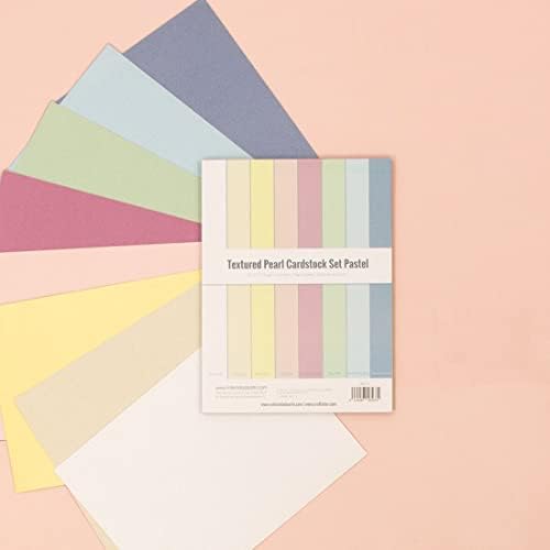Craftelier - Cardstock Set Pearlescent Pastel Texture | Pack of 24 Double Sided Cardstock for Card Making, Scrapbooking and Craft Projects | Weight 216 grams | Size 15,24 x 20,32 cm (6" x 8")