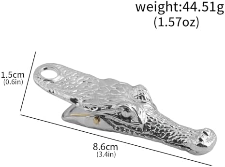 Vintage Crocodile Head Journal Clip - 3.4 Inch Heavy Duty Alligator Metal Book Clip Pin, Solid Decorative Bookmark Paper Organizer Notebook Holder Planner for Home Office Desk