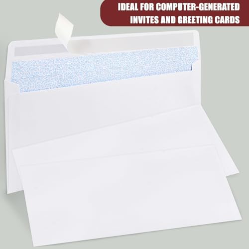 Joyberg 216 Packs #10 Envelopes, Business Envelopes, Envelopes Self Seal, Security Envelopes, Peel and Seal Closure, Size 4-1/8 X 9-1/2 Inches, White, 26LB