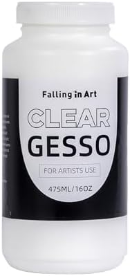 Falling in Art 16 Oz Clear Gesso Primer for Acrylic & Oil Paints