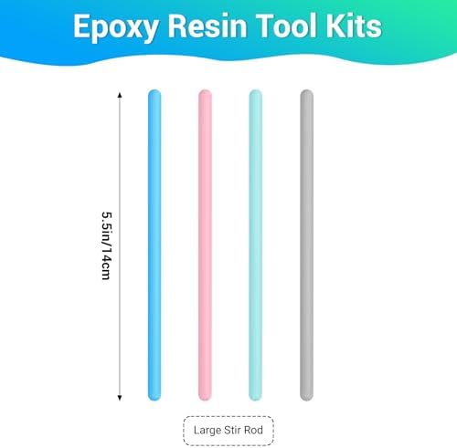 Gartful 4PCS Colored Silicone Stir Sticks, Reusable Mixing Sticks for Epoxy Resin, Paint, Making Glitter Tumblers Cups, Arts, Crafts, Facial Mask Stirring Rods, 4 Colors