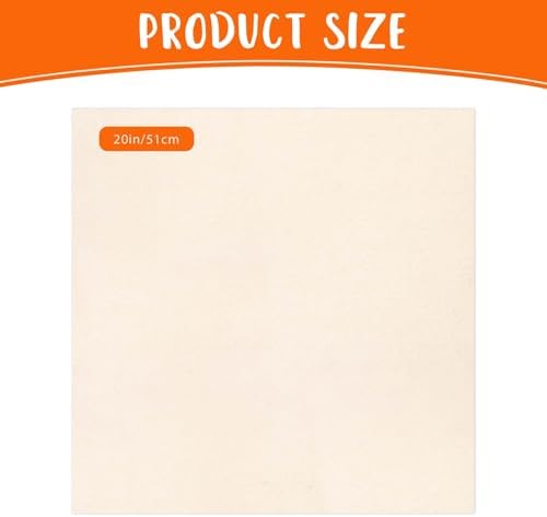 10 PCS Beige Natural Cotton Embroidery Fabric Cloth (20 × 20 Inch)