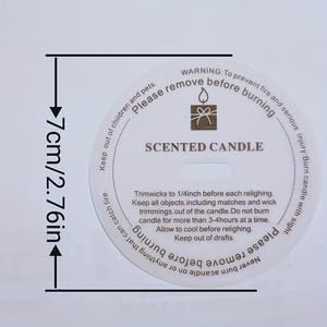 Round Candle Warning Safety Stickers,Labels with Burning Instructions
