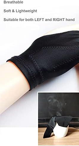 Drawing Glove, Digital Art Glove for Graphic Tablet, Artist Gloves with Two Fingers for iPad, Paper Sketching, Smudge Guard, Palm Rejection, Suitable for Left and Right Hand (2 PCS, Medium)