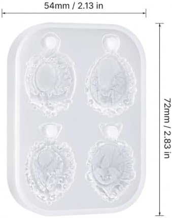 4-Cavity Gothic Bat Pendant Resin Silicone Mold with Hanging Hole, Vintage Frame Bat Epoxy Resin Casting Mould for DIY Necklace Charm, Halloween Gothic Jewelry Making Craft Supplies (BF03)
