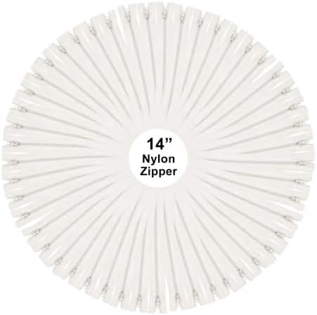 Mandala Crafts 80 PCs Off White Closed-End 14 Inch Nylon Zippers for Sewing