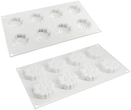 Silicone Mold for Baking Cakes,Soap Molds,Flower Shape Silicone Molds for Homemade French Dessert Mold for Pastry Chocolate,Jelly Chocolate Mold ＆ Ice Cube Tray (D_ Round Clouds Shape)