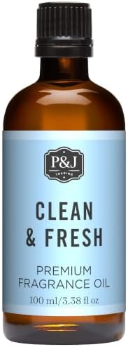 P&J Fragrance Oil | Clean & Fresh Oil 100ml - Candle Scents for Candle Making, Freshie, Soap Making Supplies, Diffuser Oil Scents