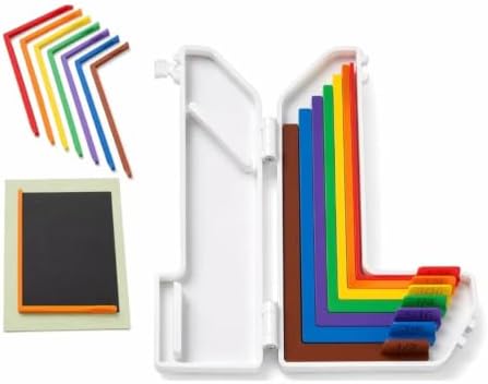 7-Piece Paper Crafting Alignment Guide Set - Precision Layering & Matting Spacers for Card Making & Scrapbooking, Color-Coded with Size Tabs (1/16"–1/2"), Includes Storage Case