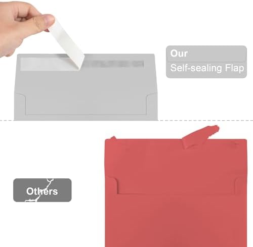 50 Packs 5x7 Dark Gray Envelope 5x7, Dark Gray Invitation Envelopes Self Seal for Weddings, Invitations, Photos, Greeting Cards, Mailing