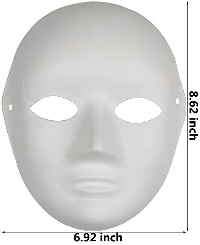 12Pcs Paper Mache Mask Blank Full FaceArt Masks for Mardi Gras Cosplay