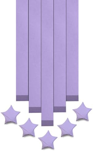 FoDau770 Solid Color Star Paper Strips - 360 Sheet, Light Purple