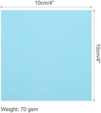 MECCANIXITY 50 Sheet Origami Paper Double Sided Light Blue 4x4 Inch Square Sheet for Art Craft Project, Beginners, Gifts Decor