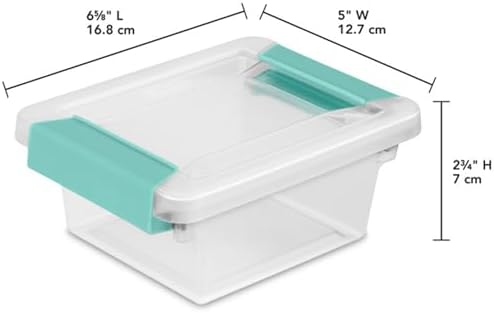 Sterilite Clip Box, Stackable Clear Plastic Bins- Mini, 24-Pack | Storage Containers with Latching Lids for Writing, Arts or Crafts Supplies - Home, Office, Classroom & Workshop Organization