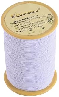 KONMAY Elastic Thread for Sewing Machine, 500 Meters 0.5mm White for Shirring, Smocking, Gathering, Stretchy Strings for Bracelets