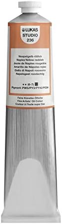 Lukas Studio Artist Oil Color Paints - High-pigment oil paint made with natural binder for artist, painting, & more! - [Naples Yellow Reddish - 200 mL]