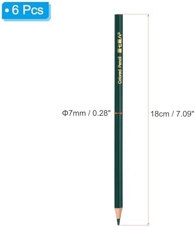 PATIKIL Medium Green Colored Pencils Set,6 Pcs Oil Color Pencils Wooden Coloring Drawing Pencil for Artists Art Painting