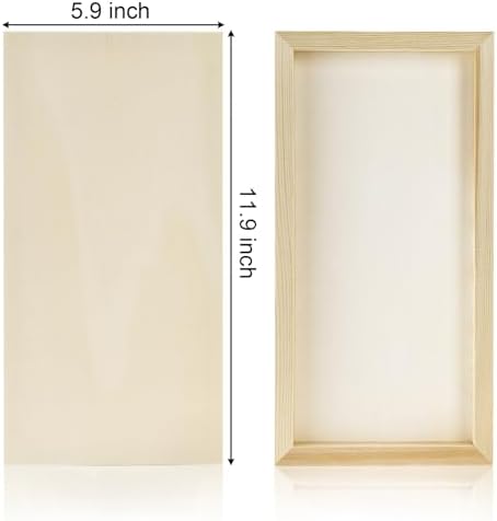 Yarlung 10 Pack Unfinished Wood Panels, 12 x 6 Inches Birch Wooden Cradled Painting Panel Canvas Boards for Watercolor, Arts and DIY Crafts, Easel Display, Use with Oils, Acrylics