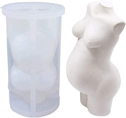 Silicone Human Body Mold, Resin Candles Molds, Homemade 3D Mould for Making DIY Soap,Candle, Chocolate, Plaster, Art Craf (Pregnant)