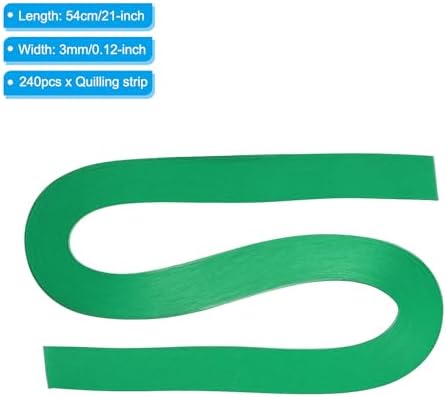 PATIKIL 240pcs Quilling Strips Paper 1/8"(3mm) 21"(54cm) Origami Paper Quilling Strip for Art DIY Hand Craft Christmas, Green