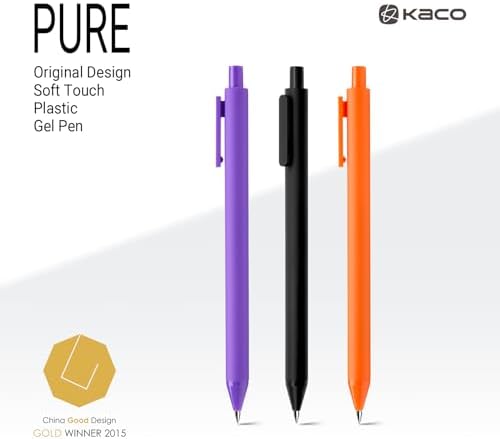 Kaco PURE Colored Gel Pens 0.5mm 40 Pieces Set Comfort Grip Quick Drying