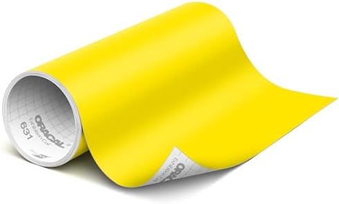 ORACAL 631 Matte Brimstone Yellow Vinyl Durable Roll Easy to Weed Permanent Adhesive Craft Vinyl for Plotting Machines, Decals & DIY Projects 12” x 10ft
