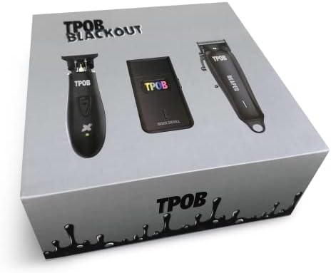 TPOB Slime 2 Barber Hair Clippers Trimmer Shaver Set for Men with Matte case and X Fade Blade (Black Pack)