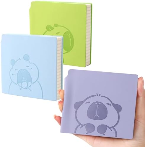 3 Pack Mini Capybara Lined Notebooks Cartoon Animal Pocket Square Journals