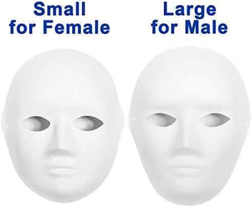 CALPALMY Paper Mache Mask 14&16&30 Packs - for Artistic Projects, Theater, Halloween, Masquerade Parties, Classroom Art