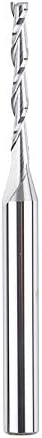 SpeTool Extra Long CNC Spiral Router Bits with Up Cut 1/8 inch Cutting Diameter, 1/4 inch Shank 3 inch Extra Long HRC55 Solid Carbide End Mill for Wood Cut, Carving