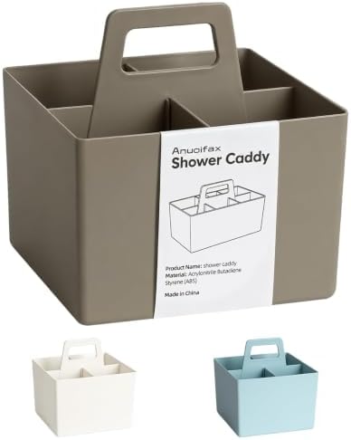 Multipurpose Caddy Organizer with Handle Plastic Desk Storage, Coffee Brown