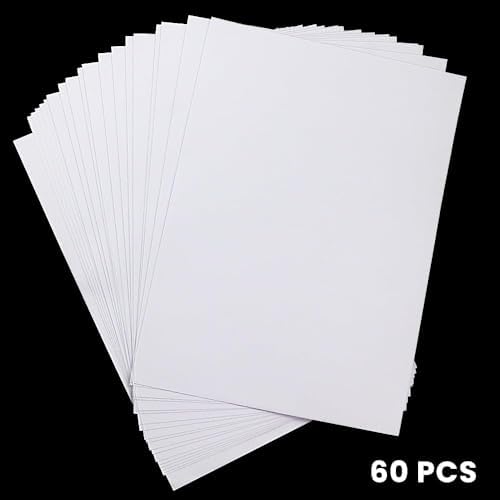 60 Sheets A4 Size 8.3x11.5 Inch Clear Double Sided Adhesive Tape Sheets, Super Strong Sticky Tape, DIY Art, Craft, Home Decorative Tape with White Liner
