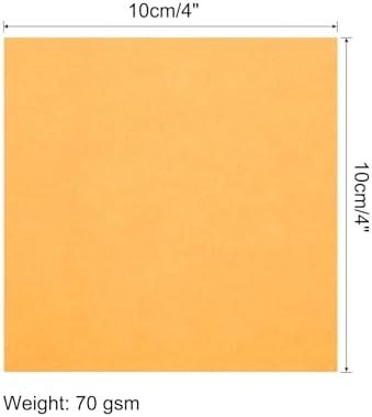 MECCANIXITY 50 Sheet Origami Paper Double Sided Fluorescent Orange 4x4 Inch Square Sheet for Art Craft Project, Beginners, Gifts Decor