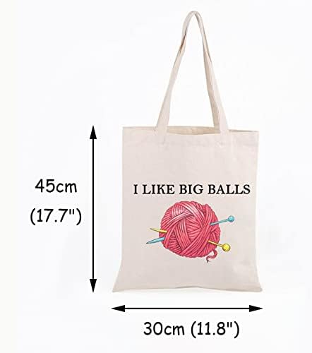 JXGZSO Crochet supplies Bag Knitting Project Gift I Like Big Balls Make Up Bag Funny Knitting Gift For Knitter (i like big balls shopping)