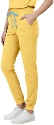 Med Couture Luma Jogger Scrub Pants for Women with Rib Knit Waistband