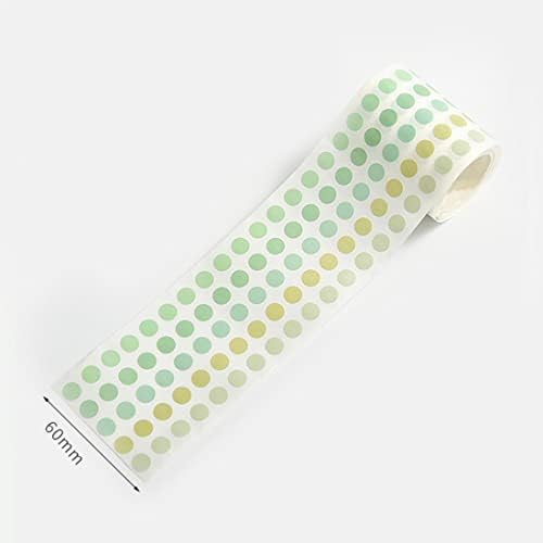 YUBBAEX Morandi 5/16" Dot Washi Tape Round Stickers 1250 Dots Stickers for Bullet Journal Planner Scrapbooking 2 3/8" x 10‘ (Cool Mint)