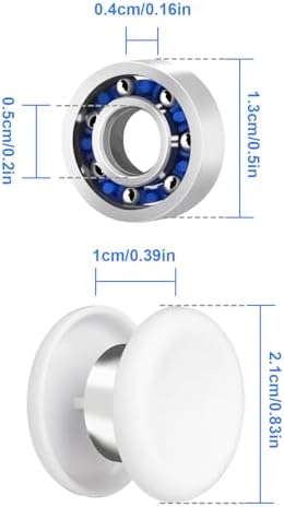 NiArt Fidget Spinner Bearings with Caps 24 Pack, Chrome Steel DIY Set