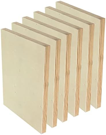 9x12 Wood Canvas for Crafts, 6-Pack Framed Wooden Panel Boards for Painting Pouring Crafts