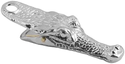 Vintage Crocodile Head Journal Clip - 3.4 Inch Heavy Duty Alligator Metal Book Clip Pin, Solid Decorative Bookmark Paper Organizer Notebook Holder Planner for Home Office Desk