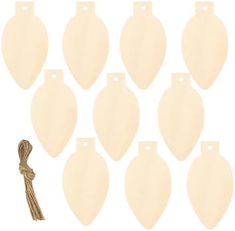 Wooden Christmas Bell Ornament, 10pcs Blank Wood Ornaments, 3.5x1.9x0.12in Used for Painting and Decoration DIY Technology, Hanging skrnrhrery