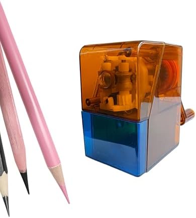 Artist Pencil Sharpener for Sketching, Drawing & Writing， Suitable for Charcoal, Colored Pencils, Drawing (Small Sketch Pencil Sharpener（Orange-Blue）)