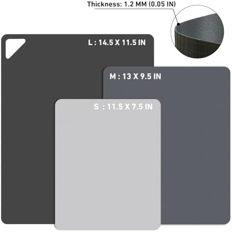 WK Flexible Plastic Cutting Boards for Kitchen, 6 Pieces Cutting Board Mats, Thin Cutting Board Sheets, Dishwasher Safe, BPA Free, Multi Sizes Set of 6